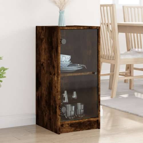 Bočni ormarić sa staklenim vratima boja hrasta 35x37x75,5 cm - Dimljeni hrast 1 Cijena
