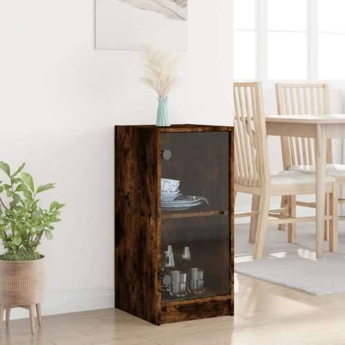 Bočni ormarić sa staklenim vratima boja hrasta 35x37x75,5 cm - Dimljeni hrast 1 Cijena