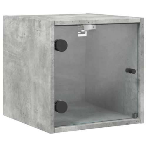 Noćni ormarići staklena vrata 2 kom boja betona 35x37x35 cm - Beton siva 2 Cijena