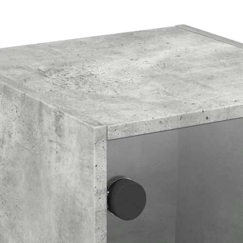 Noćni ormarići staklena vrata 2 kom boja betona 35x37x35 cm - Beton siva 2 Cijena