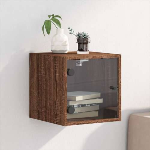 Noćni ormarić sa staklenim vratima boja hrasta 35 x 37 x 35 cm - Smeđi hrast 1 Cijena