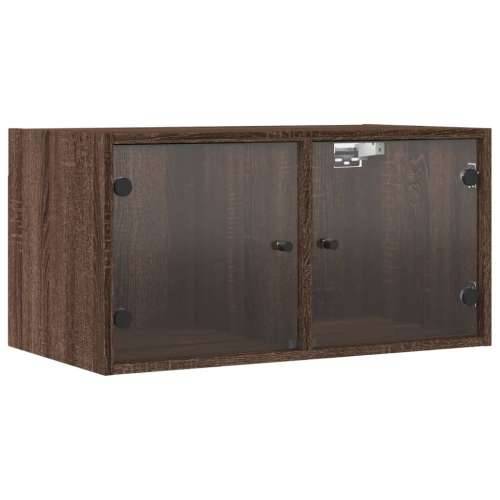 Zidni ormarići staklena vrata 2 kom boja hrasta 68,5x37x35 cm - Smeđi hrast 2 Cijena
