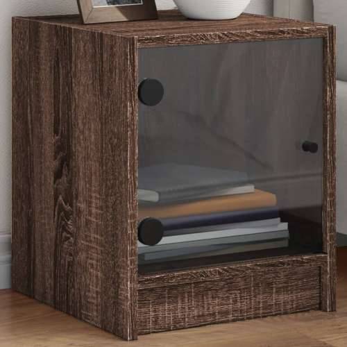 Noćni ormarići staklena vrata 2 kom boja hrasta 35 x 37 x 42 cm - Smeđi hrast 2 Cijena