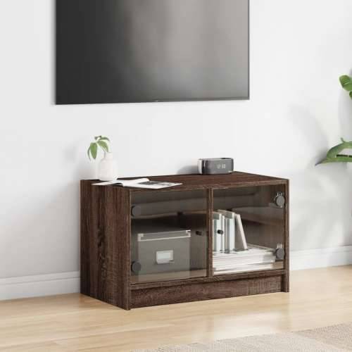 TV ormarić sa staklenim vratima smeđa boja hrasta 68x37x42 cm - Smeđi hrast 1 Cijena