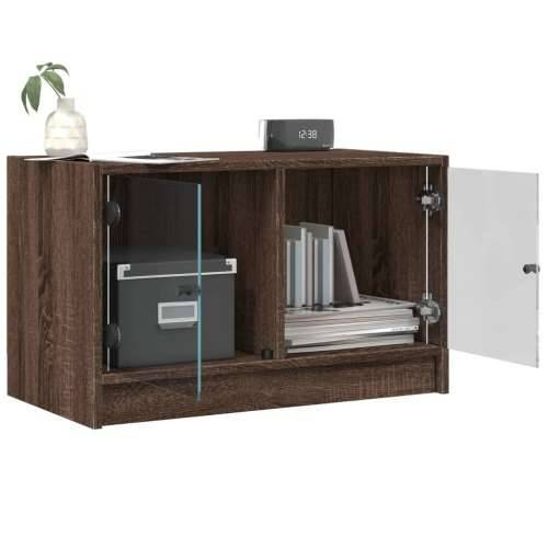TV ormarić sa staklenim vratima smeđa boja hrasta 68x37x42 cm - Smeđi hrast 1 Cijena
