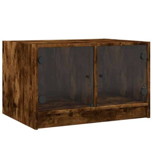 Stolić za kavu sa staklenim vratima boja hrasta 68x50x42 cm - Dimljeni hrast 1 Cijena
