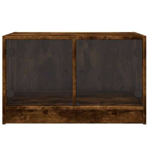 Stolić za kavu sa staklenim vratima boja hrasta 68x50x42 cm - Dimljeni hrast 1 Cijena