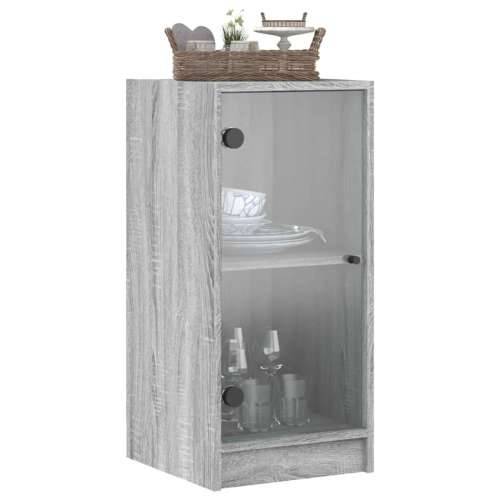 Bočni ormarić sa staklenim vratima boja hrasta 35x37x75,5 cm - Sivi hrast sonoma 1 Cijena