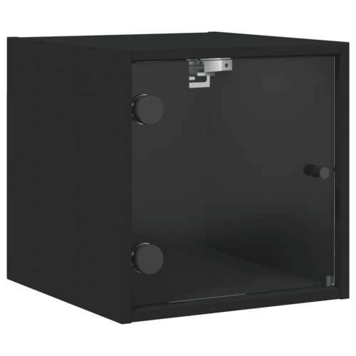 Noćni ormarići sa staklenim vratima 2 kom crni 35 x 37 x 35 cm - Crna 2 Cijena
