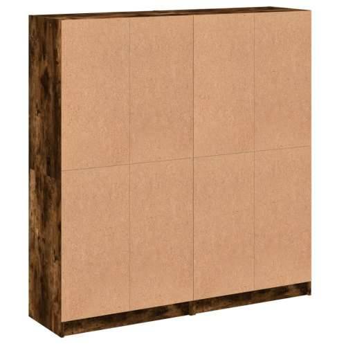 Regal za knjige s vratima boja hrasta 136x37x142 cm drveni - Dimljeni hrast 1 136 cm Cijena