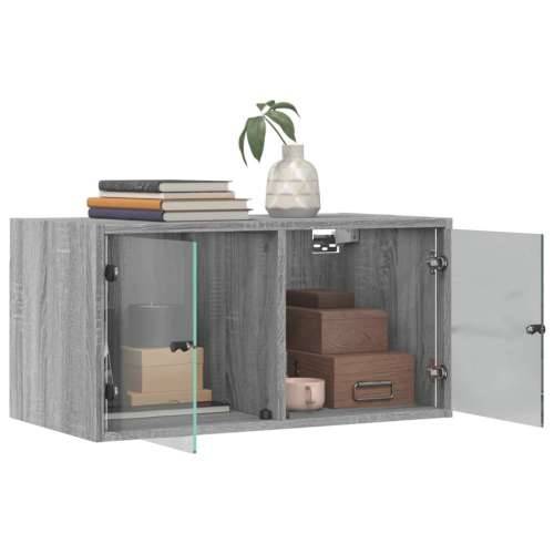Zidni ormarići staklena vrata 2 kom boja hrasta 68,5x37x35 cm - Sivi hrast sonoma 2 Cijena