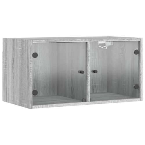 Zidni ormarići staklena vrata 2 kom boja hrasta 68,5x37x35 cm - Sivi hrast sonoma 2 Cijena