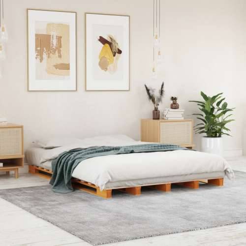 Krevet od paleta voštano smeđi 140x200 cm od masivne borovine - Smeđa 140 x 200 cm Cijena
