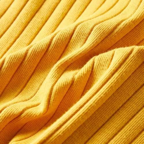 Dječja majica dugih rukava rebrasto pletena tamna oker 128 - Boja okre 128 (7 – 8 godina) Cijena