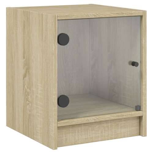 Noćni ormarići staklena vrata 2 kom boja hrasta 35 x 37 x 42 cm - sonoma hrast 2 Cijena
