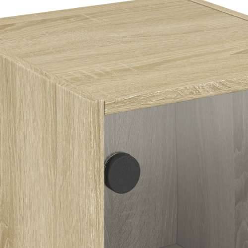 Noćni ormarići staklena vrata 2 kom boja hrasta 35 x 37 x 42 cm - sonoma hrast 2 Cijena