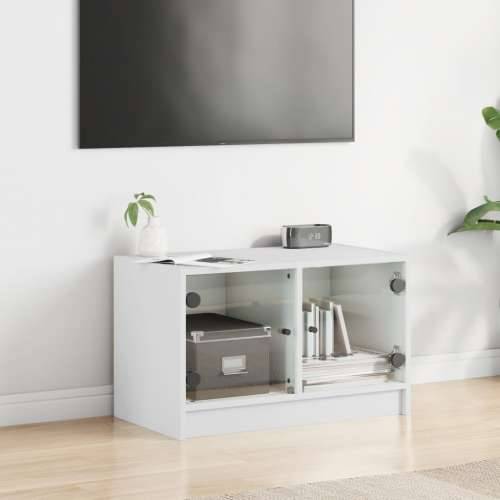 TV ormarić sa staklenim vratima bijeli 68x37x42 cm - Bijela 1 Cijena