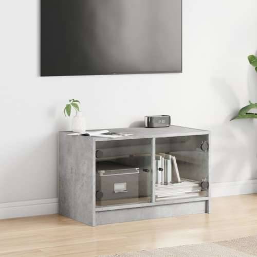 TV ormarić sa staklenim vratima boja betona 68x37x42 cm - Beton siva 1 Cijena
