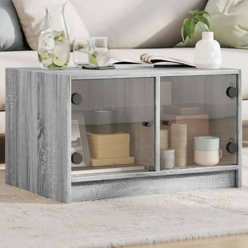 Stolić za kavu sa staklenim vratima boja hrasta 68x50x42 cm - Sivi hrast sonoma 1 Cijena