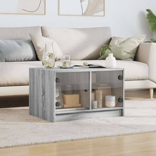Stolić za kavu sa staklenim vratima boja hrasta 68x50x42 cm - Sivi hrast sonoma 1 Cijena