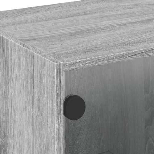 Stolić za kavu sa staklenim vratima boja hrasta 68x50x42 cm - Sivi hrast sonoma 1 Cijena