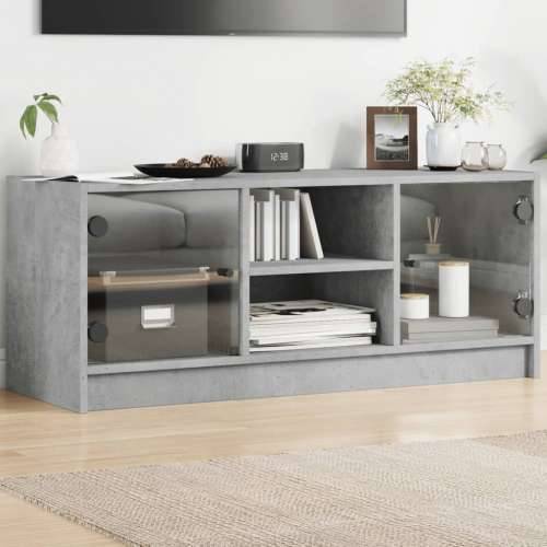 TV ormarić sa staklenim vratima boja betona 102x37x42 cm - Beton siva 1 Cijena