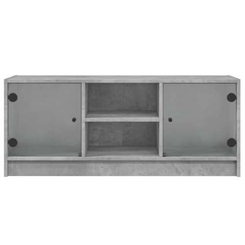 TV ormarić sa staklenim vratima boja betona 102x37x42 cm - Beton siva 1 Cijena