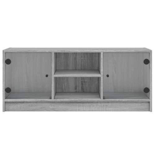 TV ormarić sa staklenim vratima siva boja hrasta 102x37x42 cm - Sivi hrast sonoma 1 Cijena