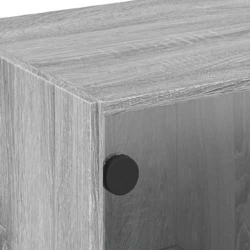TV ormarić sa staklenim vratima siva boja hrasta 102x37x42 cm - Sivi hrast sonoma 1 Cijena