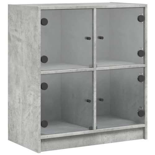 Bočni ormarić sa staklenim vratima boja betona 68x37x75,5 cm - Beton siva 1 Cijena