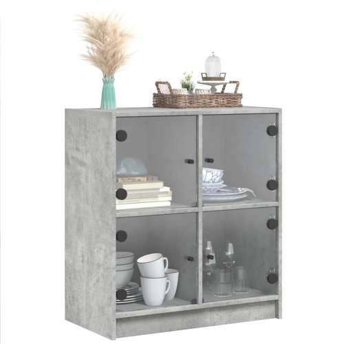 Bočni ormarić sa staklenim vratima boja betona 68x37x75,5 cm - Beton siva 1 Cijena