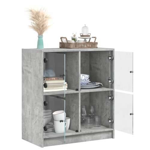 Bočni ormarić sa staklenim vratima boja betona 68x37x75,5 cm - Beton siva 1 Cijena