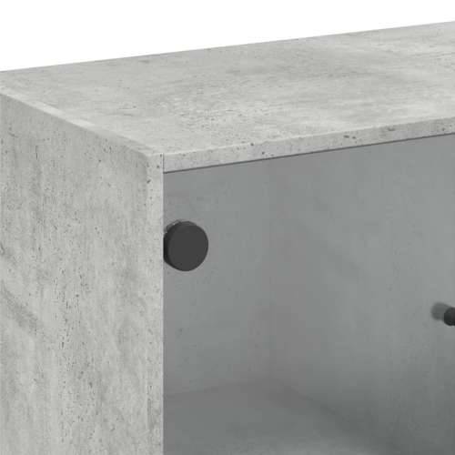 Bočni ormarić sa staklenim vratima boja betona 68x37x75,5 cm - Beton siva 1 Cijena