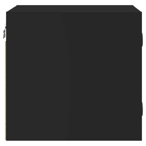 Noćni ormarić sa staklenim vratima crni 35 x 37 x 35 cm - Crna 1 Cijena