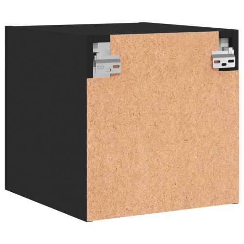 Noćni ormarić sa staklenim vratima crni 35 x 37 x 35 cm - Crna 1 Cijena