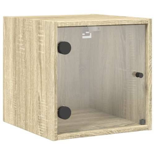 Noćni ormarić sa staklenim vratima boja hrasta 35 x 37 x 35 cm - sonoma hrast 1 Cijena