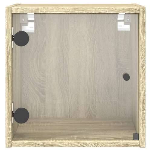 Noćni ormarić sa staklenim vratima boja hrasta 35 x 37 x 35 cm - sonoma hrast 1 Cijena