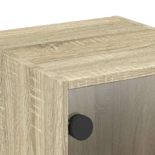 Noćni ormarić sa staklenim vratima boja hrasta 35 x 37 x 35 cm - sonoma hrast 1 Cijena