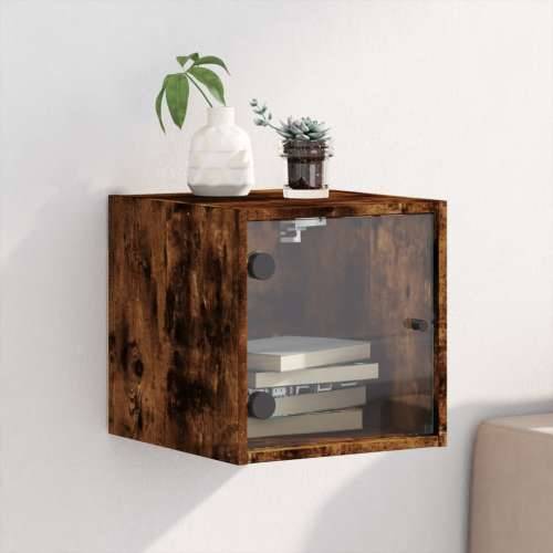 Noćni ormarić sa staklenim vratima boja hrasta 35 x 37 x 35 cm Dimljeni hrast 1 Cijena