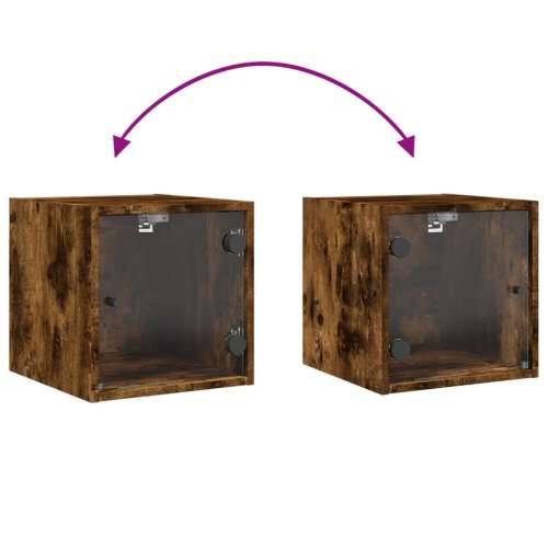 Noćni ormarić sa staklenim vratima boja hrasta 35 x 37 x 35 cm Dimljeni hrast 1 Cijena