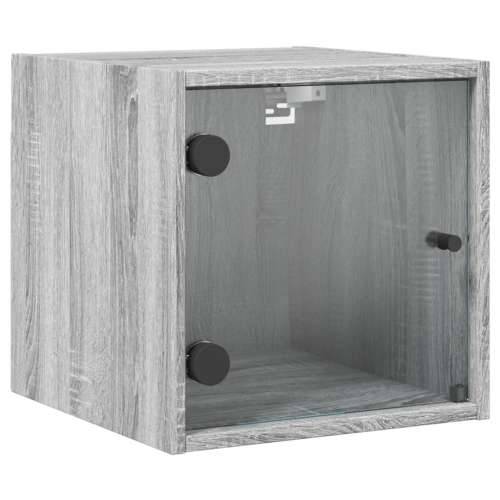Noćni ormarić sa staklenim vratima boja hrasta 35 x 37 x 35 cm - Sivi hrast sonoma 1 Cijena