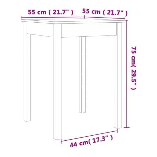 Blagovaonski stol voštano smeđi 55x55x75 cm od masivne borovine - Smeđa 1 55 cm Cijena