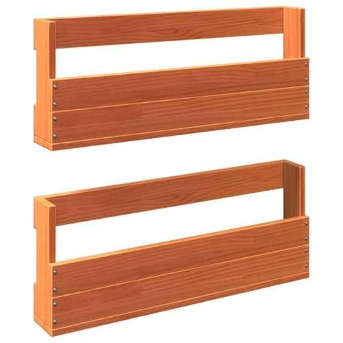 Zidni stalci za cipele 2 kom voštano smeđi 59x9x23 cm borovina - Voštano smeđa 2 59 cm 1 Cijena