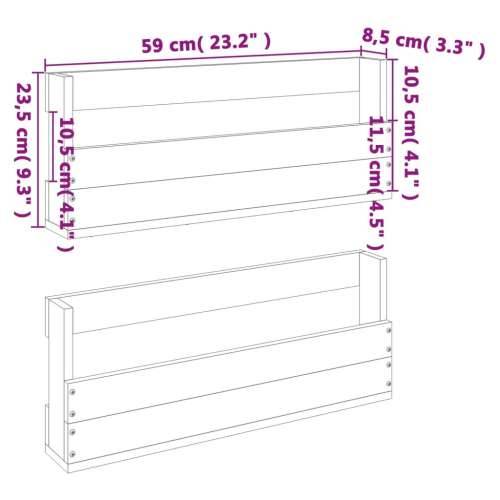Zidni stalci za cipele 2 kom voštano smeđi 59x9x23 cm borovina - Voštano smeđa 2 59 cm 1 Cijena
