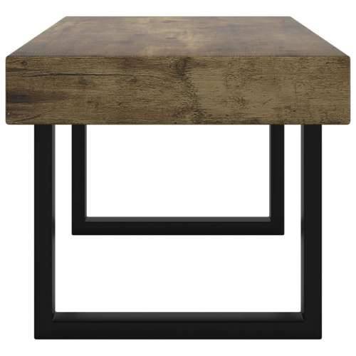 Stolić za kavu tamnosmeđi i crni 90x45x40 cm MDF i željezo - Tamno smeđa 1 Cijena