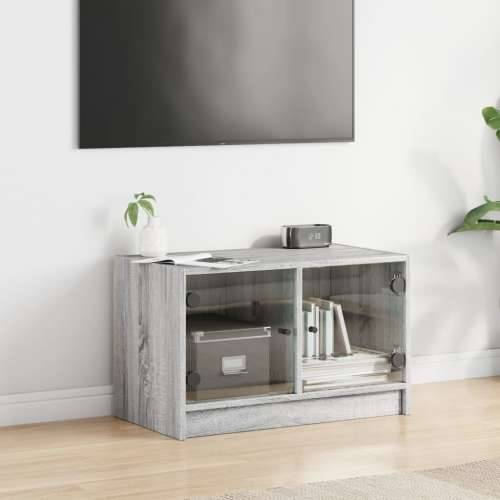 TV ormarić sa staklenim vratima siva boja hrasta 68x37x42 cm - Sivi hrast sonoma 1 Cijena