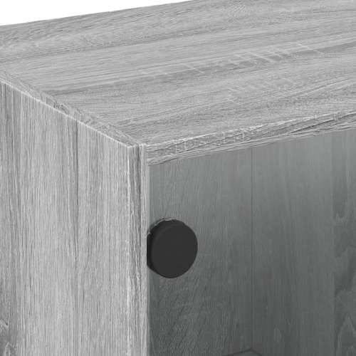 TV ormarić sa staklenim vratima siva boja hrasta 68x37x42 cm - Sivi hrast sonoma 1 Cijena