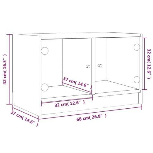 TV ormarić sa staklenim vratima siva boja hrasta 68x37x42 cm - Sivi hrast sonoma 1 Cijena