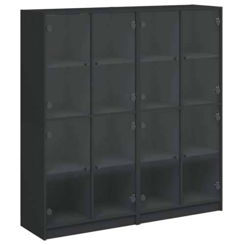 Regal za knjige s vratima crni 136x37x142 cm konstruirano drvo Crna 1 136 cm Cijena