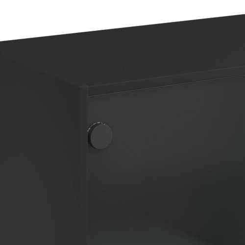 Regal za knjige s vratima crni 136x37x142 cm konstruirano drvo Crna 1 136 cm Cijena